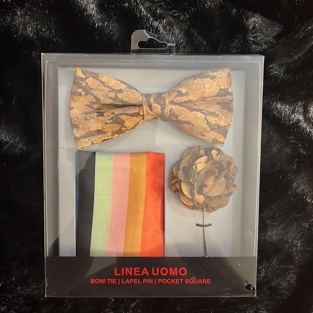 Linea Uomo Cork BowTie & Lapel Pin